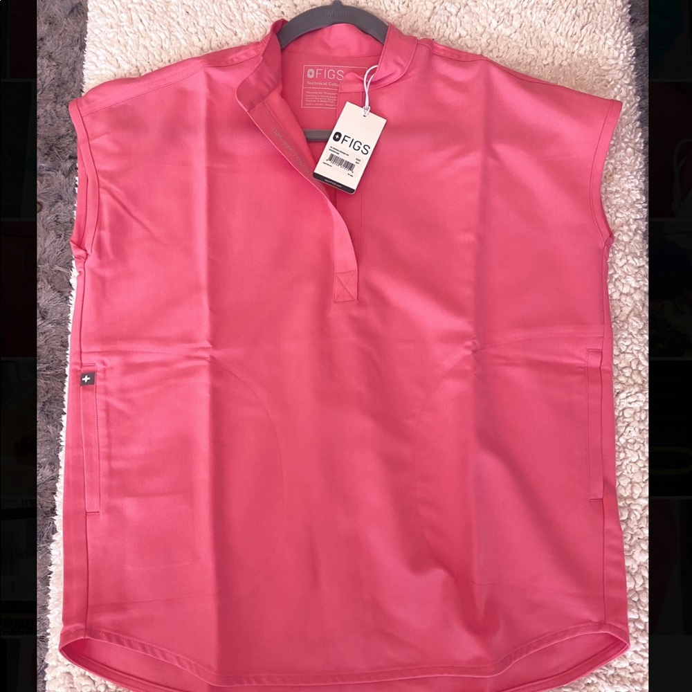 FIGS SCRUBS - RAFAELA XXS Neon Pink